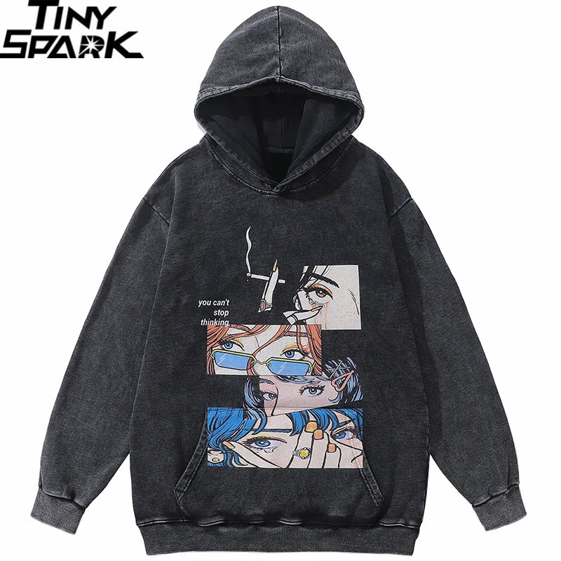 cyberpunk oversized shirt featuring greg kanye double layer heavyweight fit hooded pullover with raw edges sweater grey