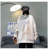 Autumn Korean Personality Street Boys Unisex Round Neck Sweatshirt Trendy American Couple Suede Long-sleeved Shirt Top