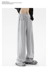 winter mens gray thickened straight leg sweatpants 2025 high street baggy drape pants korean fashion y2k casual trousers unique joggers style 156