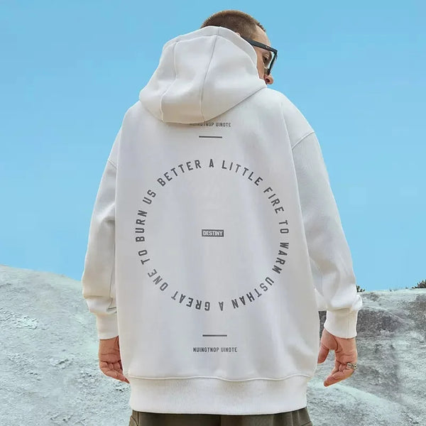 Autumn Loose Pullovers Men Women Destiny Letter Print Hoodies Oversize