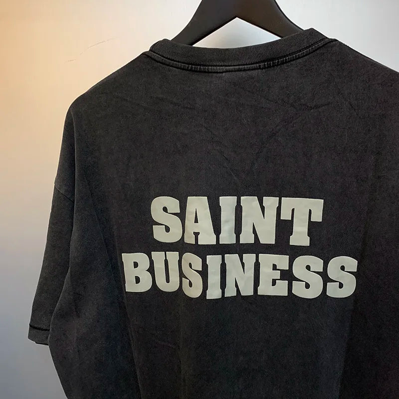 Trapwear Shirt – Vintage Wash Black Saint T Shirts Men Woman Best Quality Two – Urban Streetwear for Men & Women