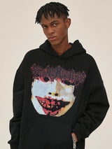 Oversized skatercore hoodie with skatepark streetwear influence