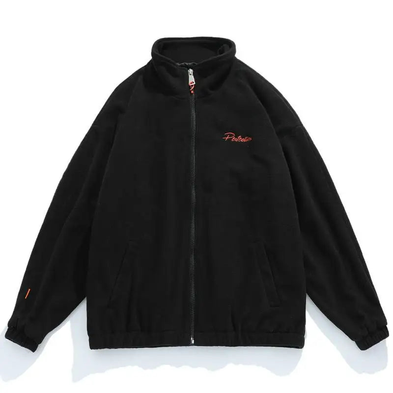spring and autumn new fleece knitted coat mens loose couple suit versatile high street style unique default style 2023