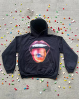 High Street Trendy Brand Big Mouth Cartoon Print Oversized Hoodie Wome