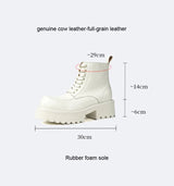 Men's Genuine Leather High Sole Platform Streetwear Fashion Casual Increase Boots Male Punk Gothic Rock Motorcycle Boots Shoes