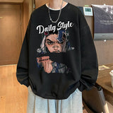 New Anime Boy Printed Mens Crewneck Sweatshirts Autumn Y2K Vintage Fleece
