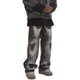 fashion loose streetwear denim pants unisex casual graffiti print wide legs jean pants hip hop trousers joggers mens baggy jeans casual joggers