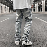 original tie dyed ripped flared denim jean for men streetwear washed hole casual stacked jeans pants mens slim fit jeans 2023 urban skinny jeans