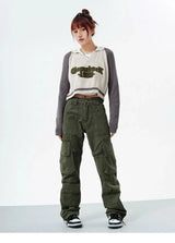couple cargo pants hip hop high street retro american style vintage multi pocket casual pants 2024 new style streetwear y2k jean baggy cargo bottoms