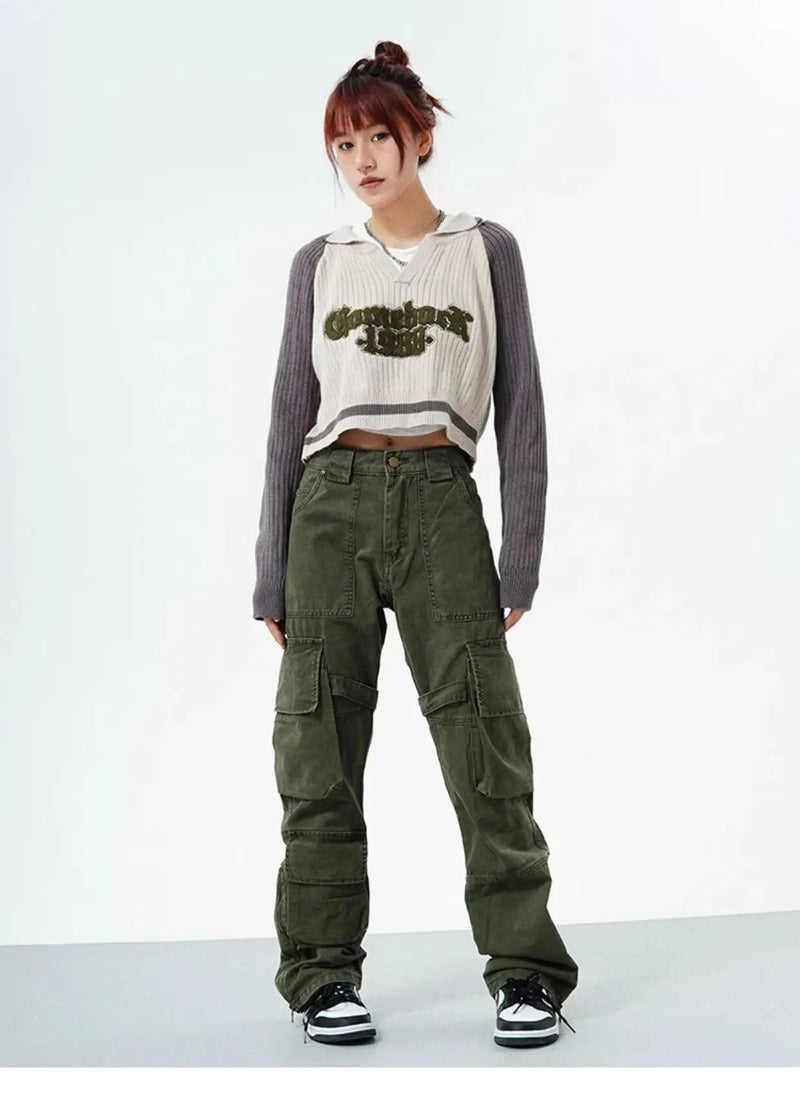 couple cargo pants hip hop high street retro american style vintage multi pocket casual pants 2024 new style streetwear y2k jean baggy cargo bottoms