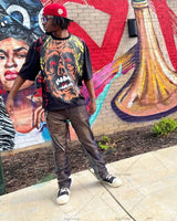 Skatercore Melting smiley – 2023 New Gothic Punk Devil Pattern Print Oversized T Shirt M