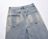 damaged washed blue baggy jeans for men straight hole distressed casual cargo pants frayed streetwear denim trousers oversized unique cargo style 5291