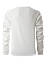2024 New vintage Waffle Men's Henry shirt with button-down crew-neck and long sleeves