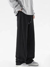winter mens gray thickened straight leg sweatpants 2025 high street baggy drape pants korean fashion y2k casual trousers unique joggers style 161