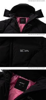 Hooded Down Jackets Winter Parkas Coats Men Solid Loose Casual Down Coats Padded Jackets Parkas Black
