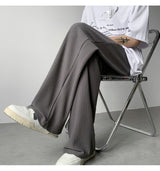 summer pleated pants men fashion oversized ice silk pants men japanese streetwear hip hop loose straight pants mens trousers unique default style 1235