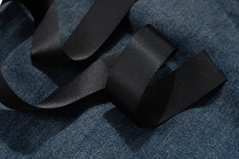 Ro Style Gradient Blue Horn Stacked Floor Dragging Jeans Unisex Streetwear Baggy Y2K Ribbons Zipper Denim Trousers Oversized