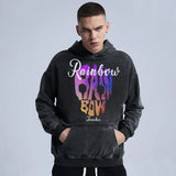 vaporwave angelcore design featuring rainbowtouches washed hooded unisex sweatshirts fashion design printed cotton high street comfortable occident stylish clothing