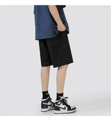 summer mens solid color straight shorts 2024 casual y2k wide leg short pants casual streetwear sweat baggy bermudas hombre unique shorts style 3321