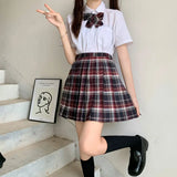 Jk Uniforms Gyaru School Uniform for Girl Student Pleated Skirt Uniform Set Women Short Sleeve Bow Tie Seifuku Japanese Style