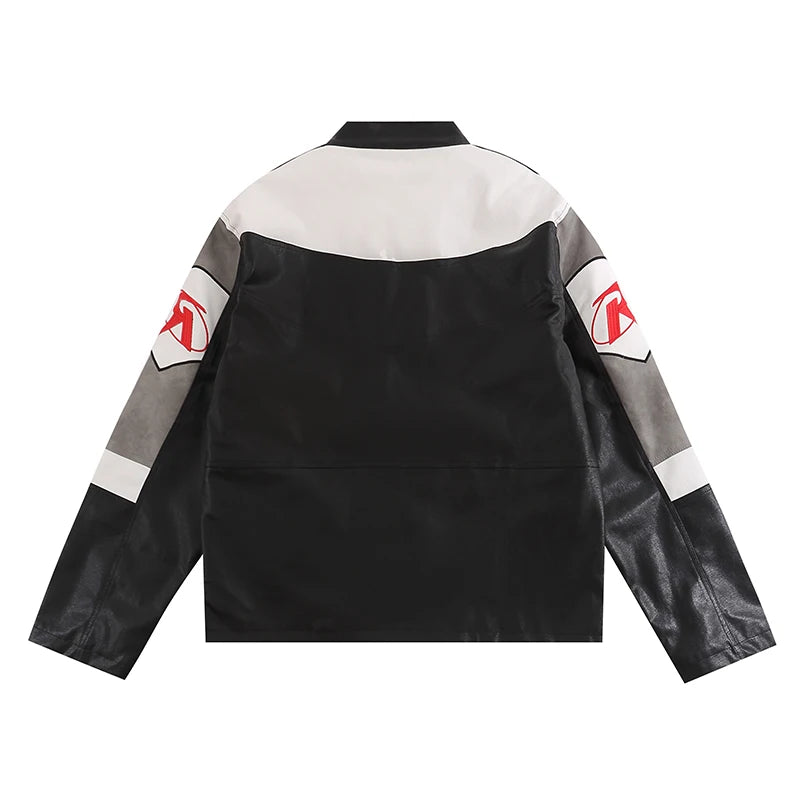 racing jackets fashion letter embroidery patchwork zipper jacket coats men hip hop pu lether outerwear casual streetwear nan  - variant style ca71b5 for streetwear fashion