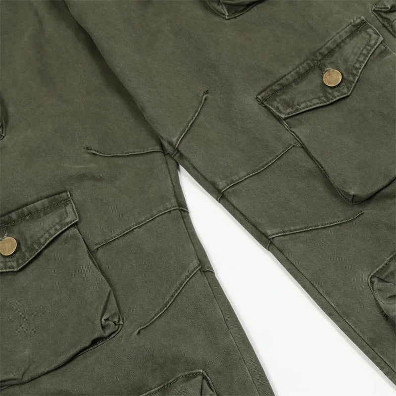 new multi pocket heavy industry washed cargo pants mens high rise loose y2k vintage streetwear oversized straight leg jeans utility cargo pants