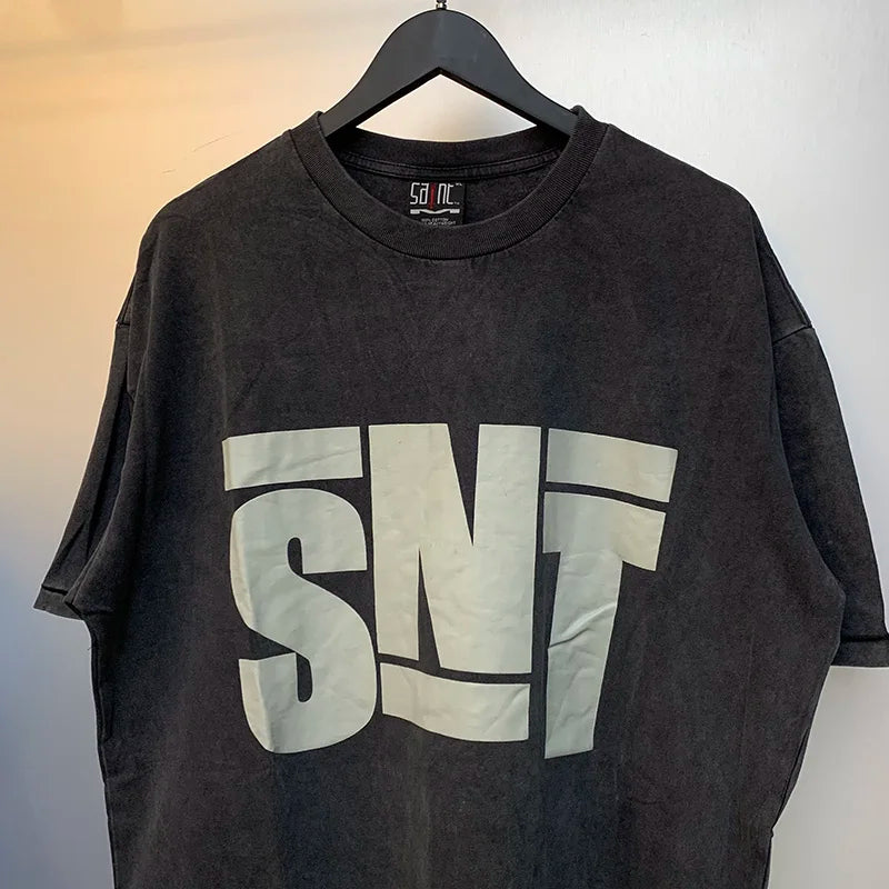 Trapwear Shirt – Vintage Wash Black Saint T Shirts Men Woman Best Quality Two – Urban Streetwear for Men & Women
