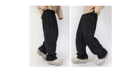 men american streetwear fashion loose casual hip hop wide leg black denim baggy jeans pants man y2k cargo jeans trousers unique cargo style 2345
