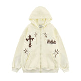 Gothic Embroidery Hoodies Women Retro Harajuku Hip Hop Jacket High Str