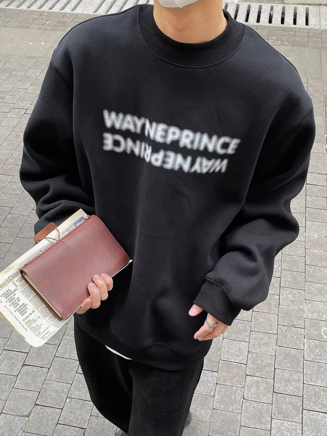Korean Street Half Turtleneck Sweatshirt Men Autumn Winter New Bottoming Shirt