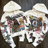 2024 Y2K High Street Cartoon Anime Print Oversized Hoodie Women Fashio