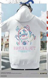Breakout Cattle Harajuku Prints Mens Pullover Hoodies Casual Loose Sweatshirt
