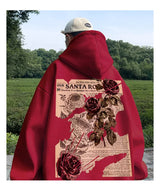 Y2K Vintage Rose Graphic Print Hoodies For Men Goth Fashion Streetwear Clothes Casual Fleece Hip Hop Loose Pullover Sweatshirts