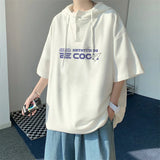 Harajuku Vintage anime – New Mens Casual Hooded Y2K T Shirt Summer Short Sleeve