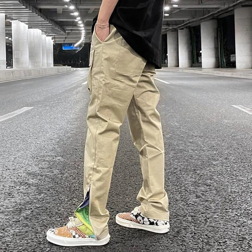 streetwear patchwork cashew flower print cargo pants y2k men hip hop casual functional slim cargo trousers male pocket side zip multi-pocket cargos