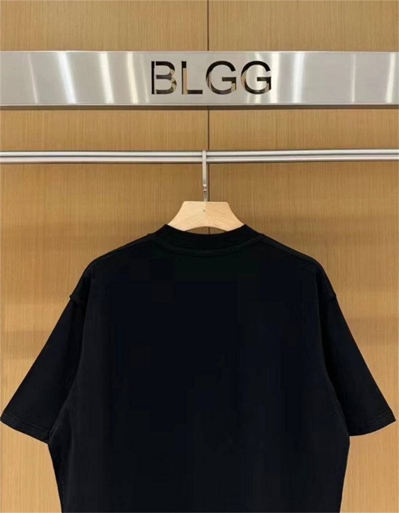 vaporwave oversized shirt featuring 24ss balcg style rainbow flag logo printed reverse sewn pure cotton oversized loose short sleeved t shirt tops for summer