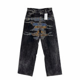 2024 brand new classic embroidered denim zipper fit y project pant jeans cotton denim pants comfort casual jeans 786 urban skinny jeans