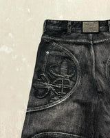 y2k baggy jeans women hip hop goth retro high waisted jeans black slouchy oversized embroidery pattern denim pants streetwear unique jeans style 604