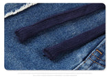 2024 autumn and winter new stitching straight jeans