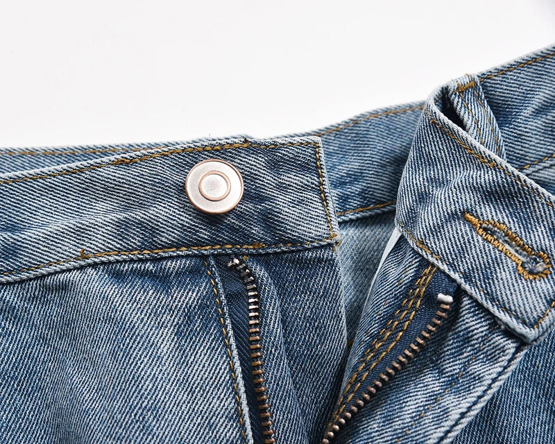 2024 european and american patchwork washed wide denim jeans y2k street wear splicing patches damaged flare pants jeans for men unique jeans style 262