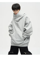 Autumn Ninja Streetwear Turtleneck Hoodies For Men Letter Embroidered Hip Hop Fashion Sweatshirts Y2K Vintage Fleece