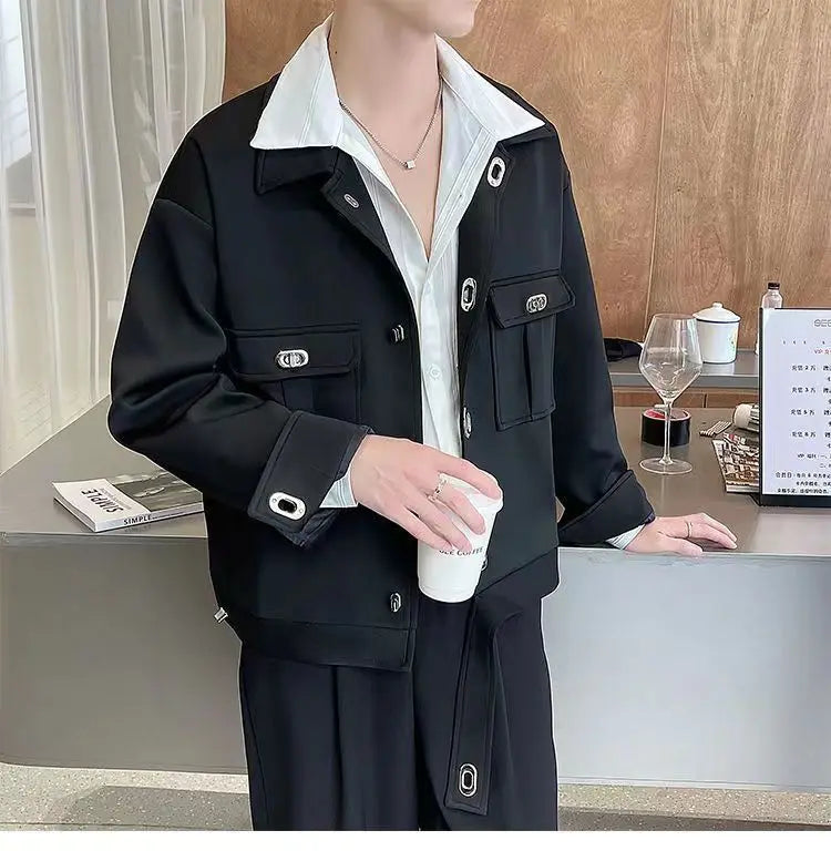 New Spring And Autumn Korean Style Trendy Jacket Three Piece Set For M