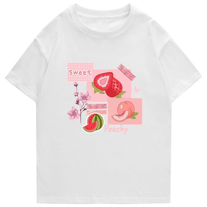 "Sliced Fruit" Graphic Unisex Streetwear Vintage Women Men Y2K T-Shirt