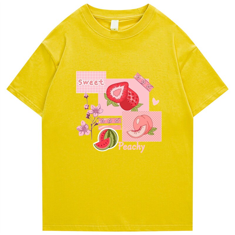 "Sliced Fruit" Graphic Unisex Streetwear Vintage Women Men Y2K T-Shirt