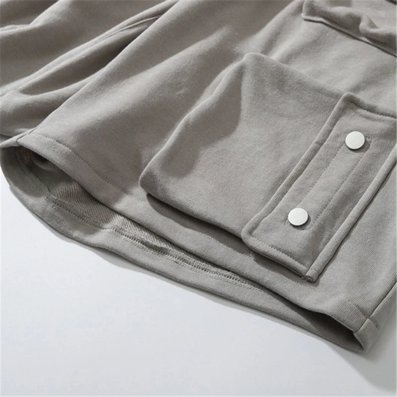 rainbowtouches men shorts summer buttons pocket design hip hop pop it streetwear casual male sportswear outdoor breathable pants unique shorts style 4978