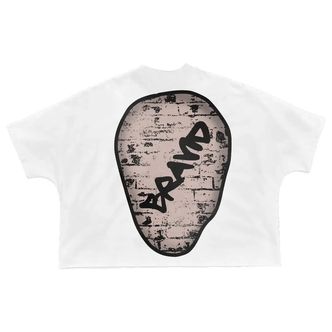 oversized glitch streetwear shirt with anime text fragmentation