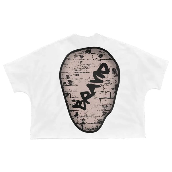 oversized glitch streetwear shirt with anime text fragmentation