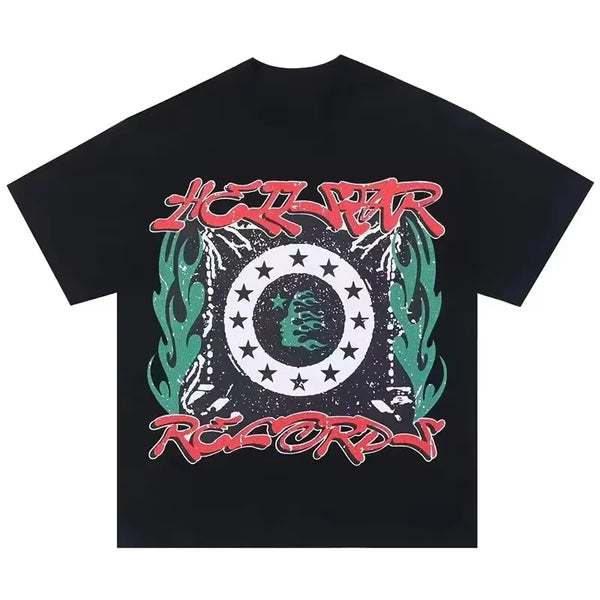oversized harajuku tee featuring cartoon chaos and techwear print