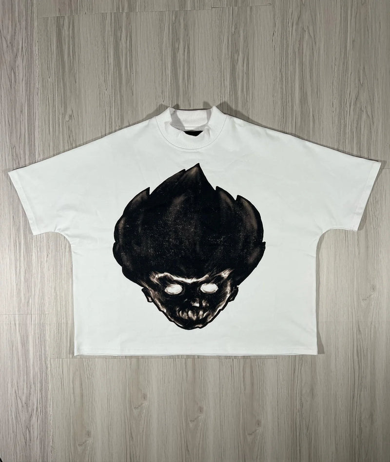 unisex harajuku t-shirt with manga-inspired graffiti characters