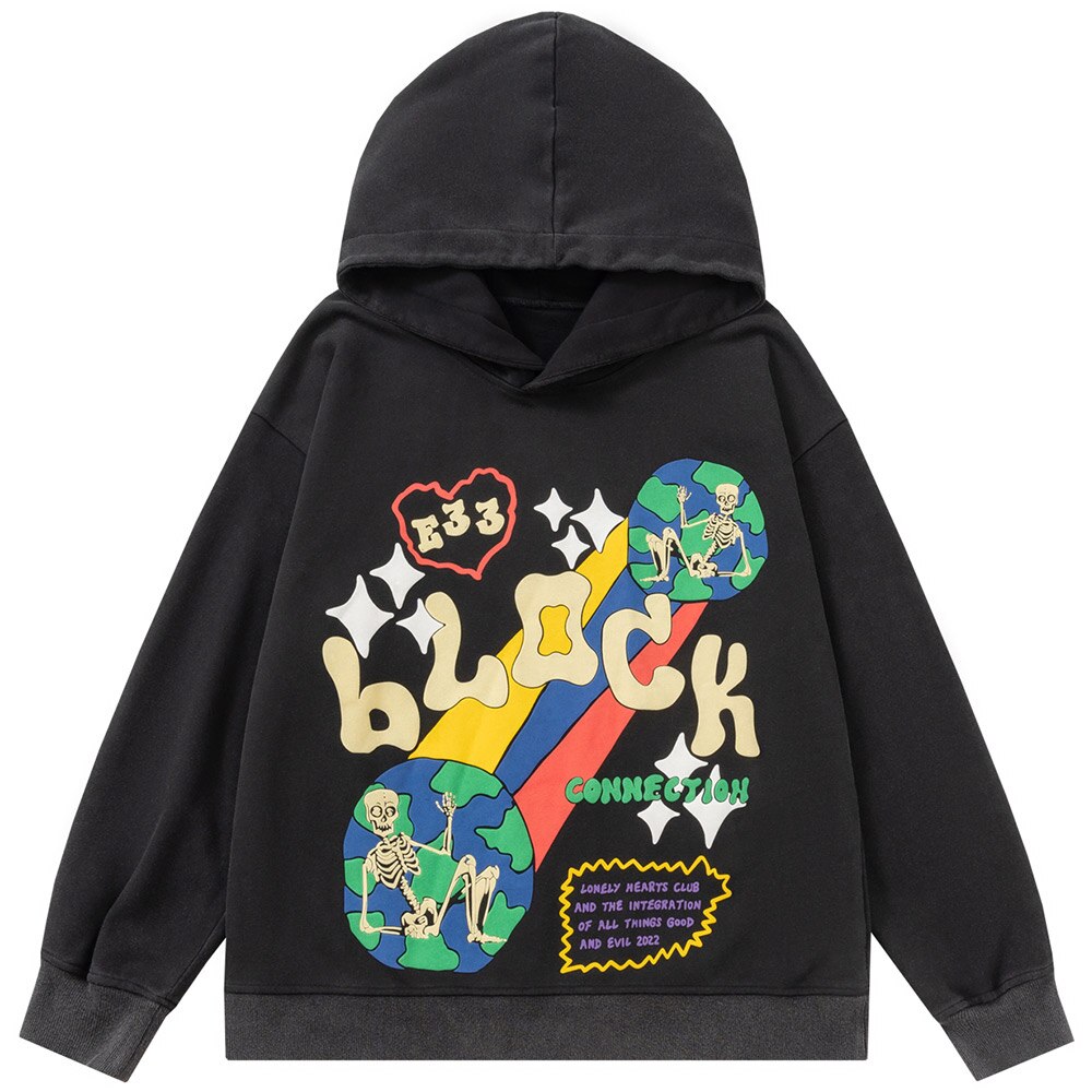 "Rainbow" Graphic Unisex Streetwear Vintage Women Men Y2K Hoodie